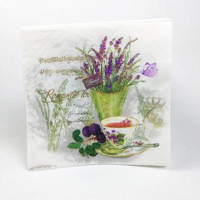 Lunch Paper Napkins-20pcs 33x33cm Printed Paper Napkin for Decoupage, Lavender Series Paper Napkin for Wedding