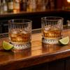 European Striped Spirits Cup Whiskey Glass Classic Cup for Party Bar Vintage Western Wine Cups Cocktail Beverage Cup Glass Cup