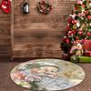 Christmas Santa Claus Pattern Round Shape Floor Mats Kitchen Hallway Runner Rug Bedroom Living Room Soft Carpet Non-slip Area Rug