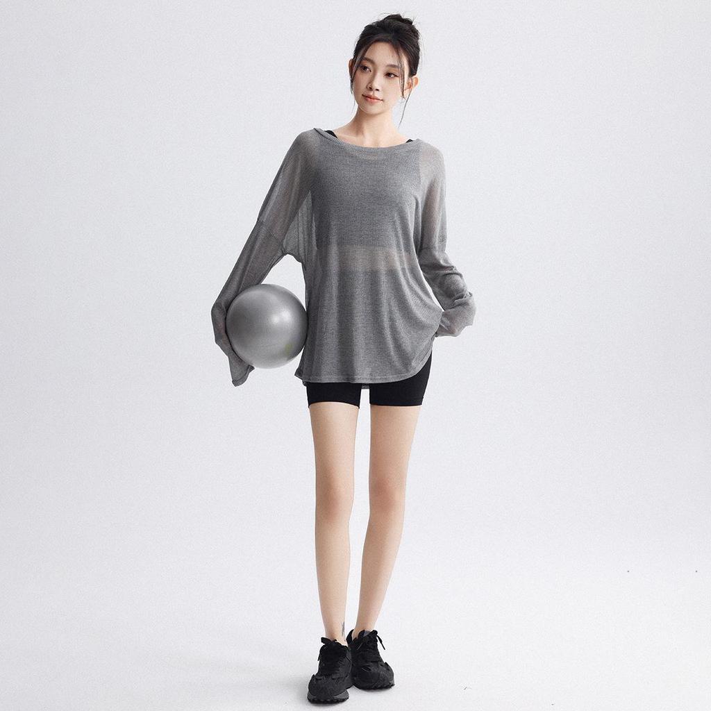 Women's Breathable Loose Long Sleeve Yoga & Running Top Plus Size