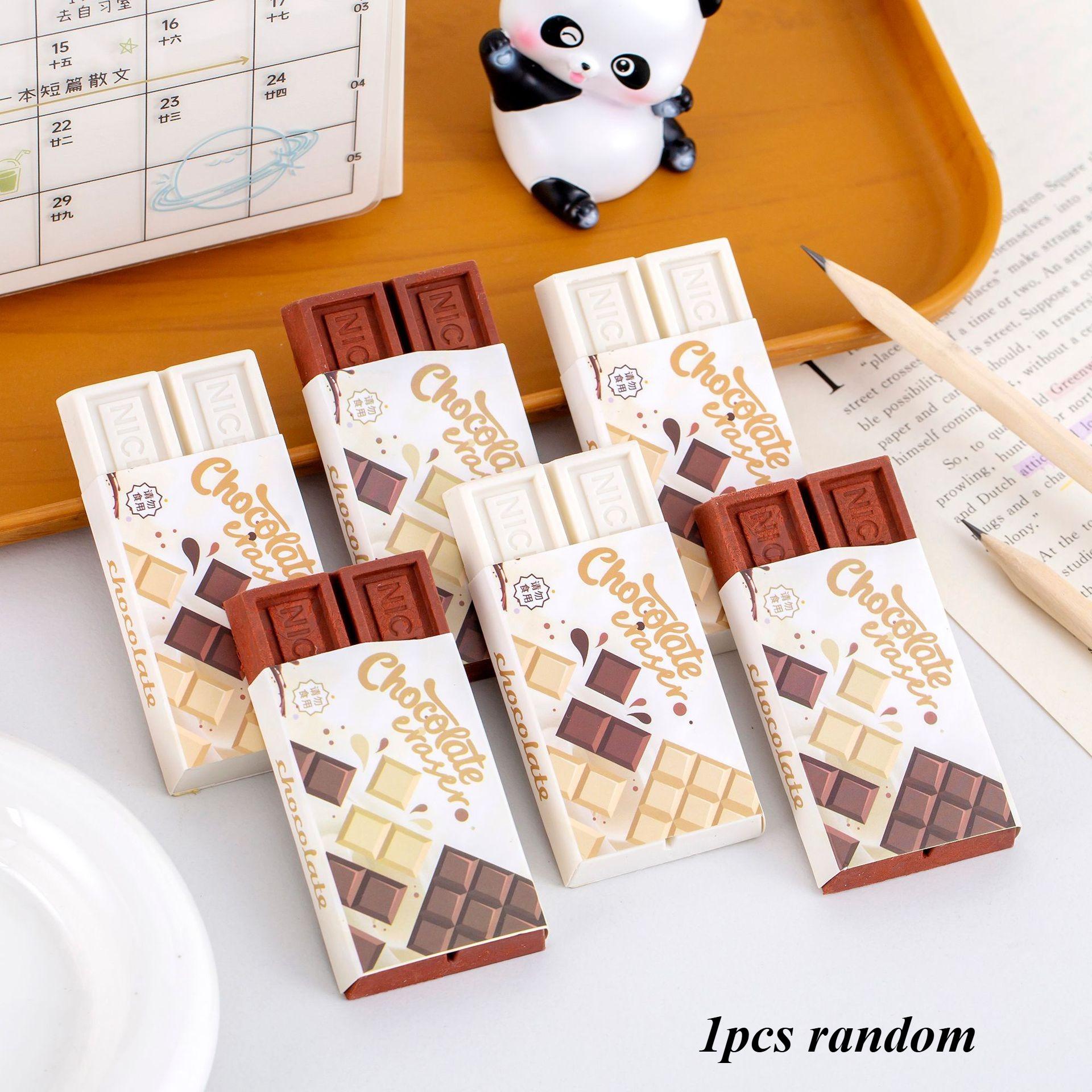 1pcs Random Cute Kawaii Candy Color Rubber Fun Creative Chocolate Eraser Novelty Stationery Office School Supplies