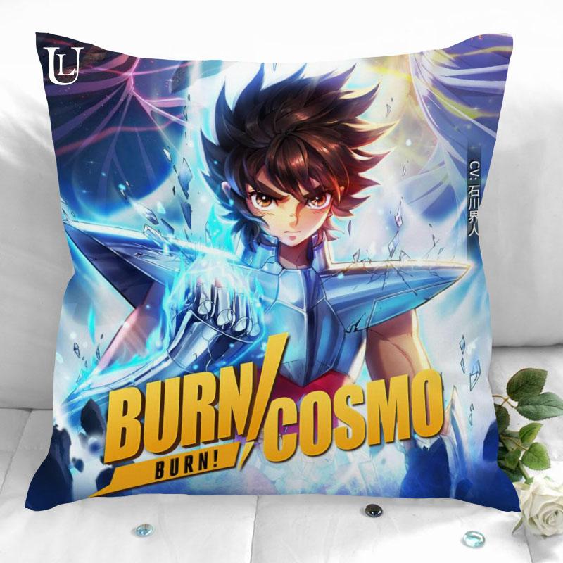 New Custom Saint Seiya Pillowcases Printed Square Pillowcase Home Decorative Zipper Pillow Cover 35X35Cm40X40Cm(One Side)