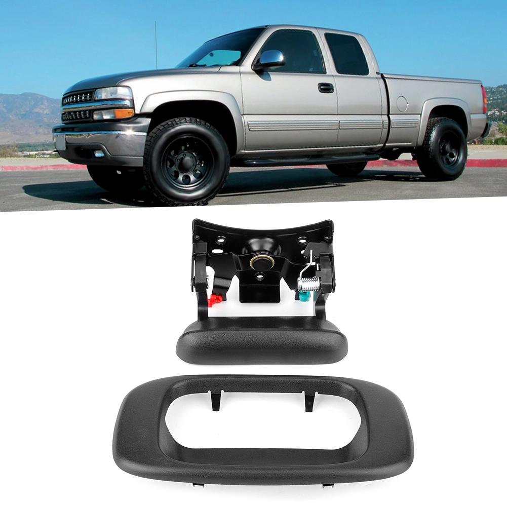 Rear Tailgate Handle with Bezel Trim Kit Set Fit for Chevrolet Silverado 15997911