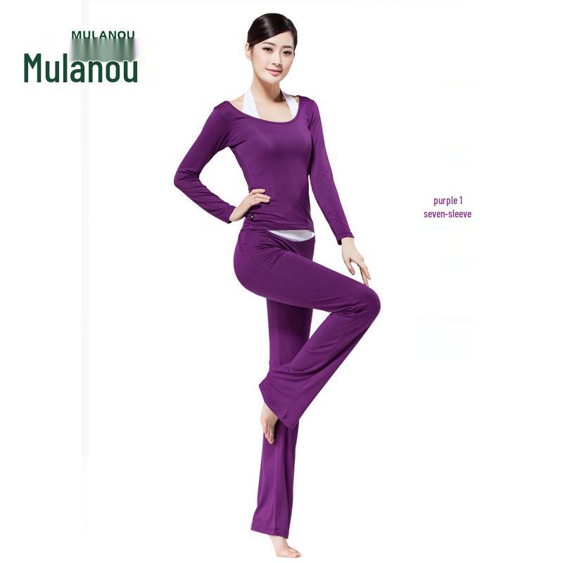 

Женский облегающий комплект для йоги и танцев из трех предметов - с рукавом семь восьмых, с коротким рукавом, из модальной ткани для весенне-летнего фитнеса XL