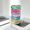 Irregular Geometric Colorful Resin Bangles Transparent Chunky Bangles New Laser Bracelets  Party