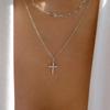 Virgin Cross Necklace Jewelry Versatile Full Diamond Fashion Personality Simple Multi-layer Necklace Women