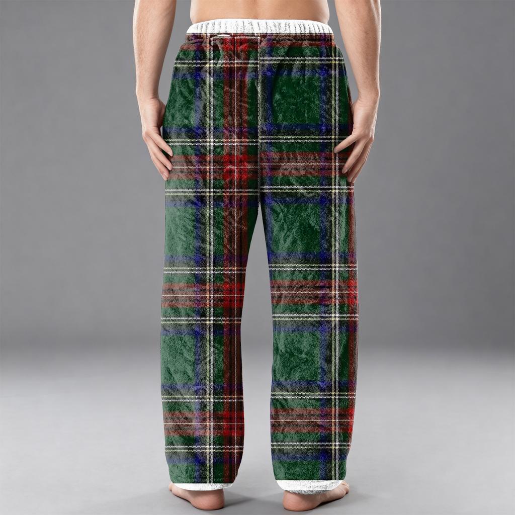 Men's Flannel Pocket Casual Pants, Printed Pocket Casual Pants, Home Sleeping Pants