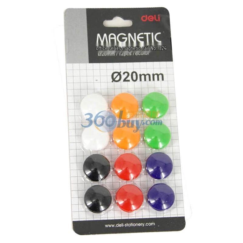 Deli 20mm Mixed Color Magnetic Whiteboard Pushpins (5 Packs)