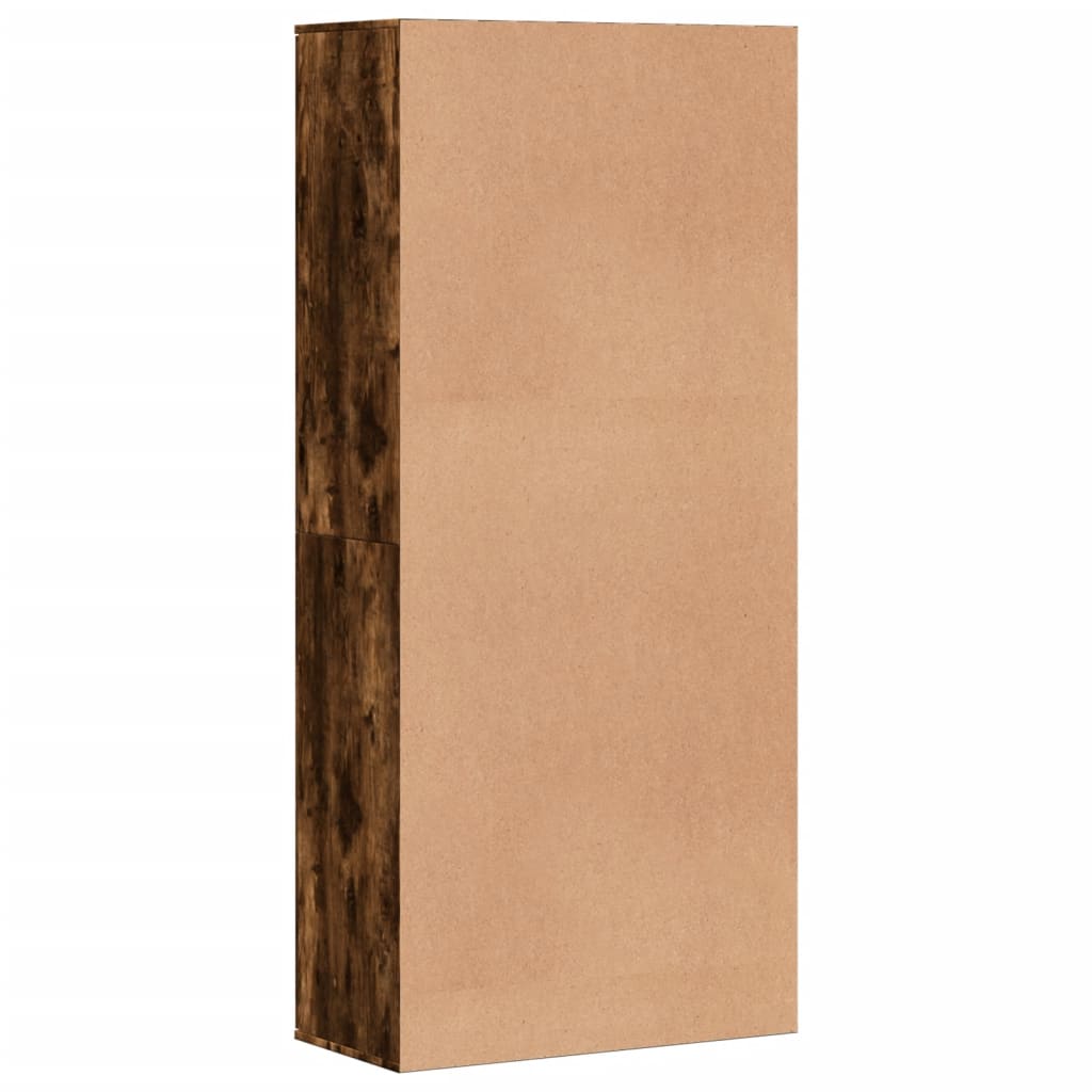 Shoe Cabinet Smoked Oak 80 x 39 x 178 cm Wood Based Material