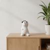 Bear Statue with Headphones Ceramic Sculpture Animal Cute Ornament