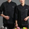 Chef Top μονόχρωμη τσέπη με μακρύ μανίκι, ελαφριά διπλά κουμπιά κέτερινγκ σε συν μέγεθος Unisex πουκάμισο μαγειρικής Ρούχα σεφ