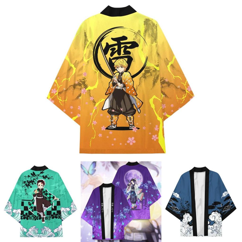 Unisex Demon Slayer Top Kamado Tanjiro Agatsuma Zenitsu Cosplay Costume S-3xl