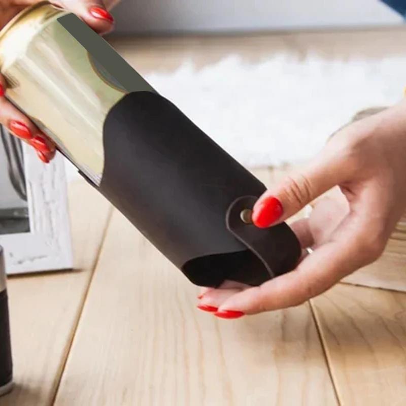 Leather Beer Bottle Waist Holster Portable Beer Belt Bag Handy Wine Bottles Beverage Holder Outdoor Drink Bottle Case Cover