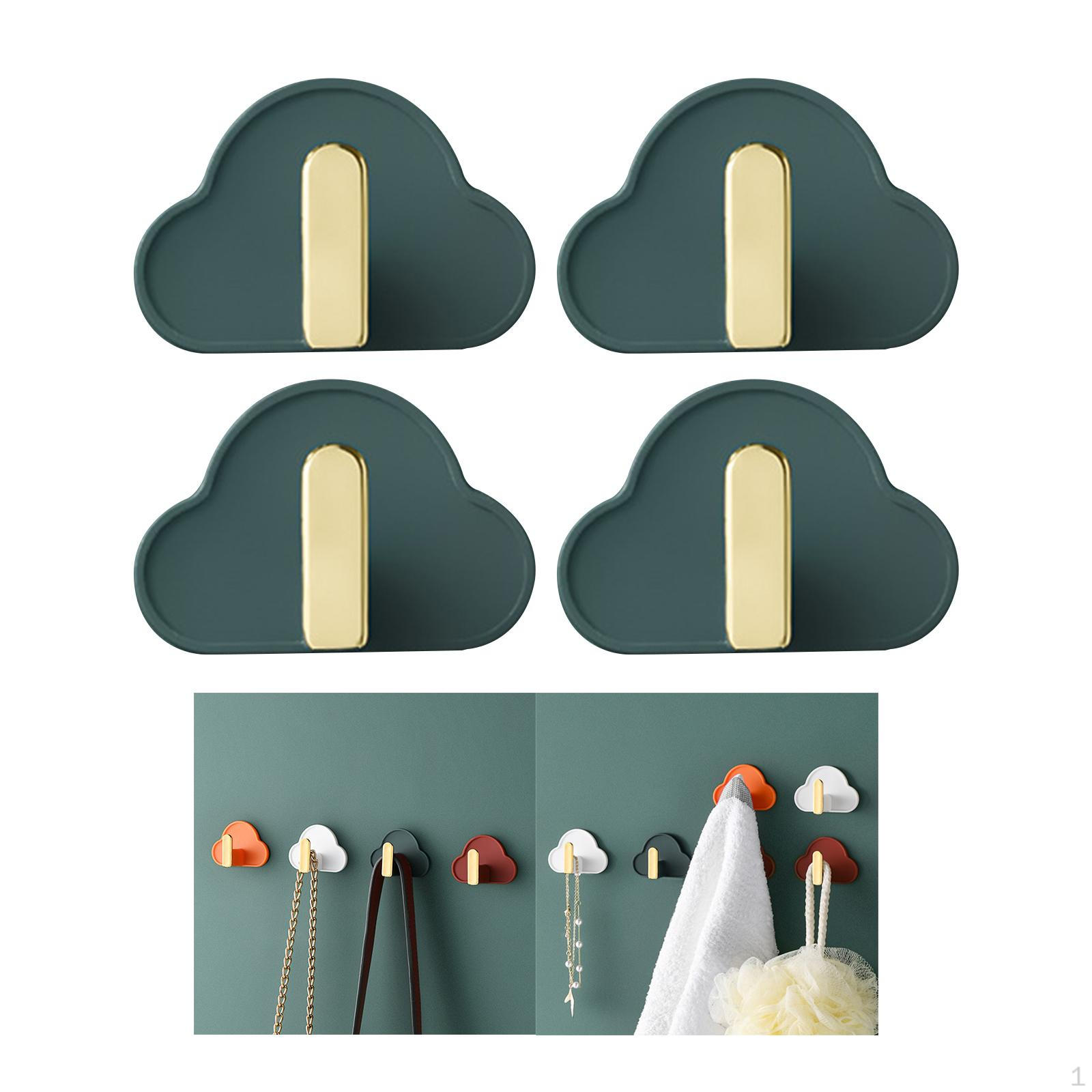 

4 Pieces Multifunction Storage Hooks Self Flexible Stable Hanging Organizer for Bathroom Bags Green