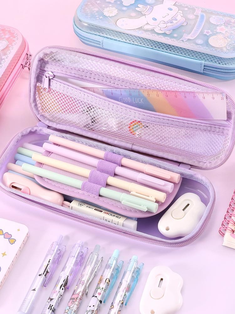 Kuromi and Cinnamoroll Quicksand Pencil Case for Elementary School Girls