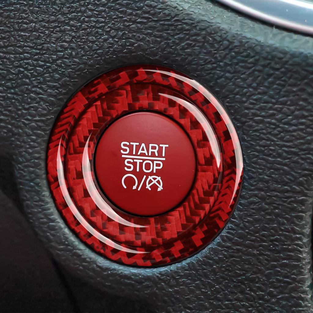 Für Dodge Challenger 2015 2016 2017 2018 Zubehör Auto Motor Start Stop Taste Ring Carbon Fiber Trim