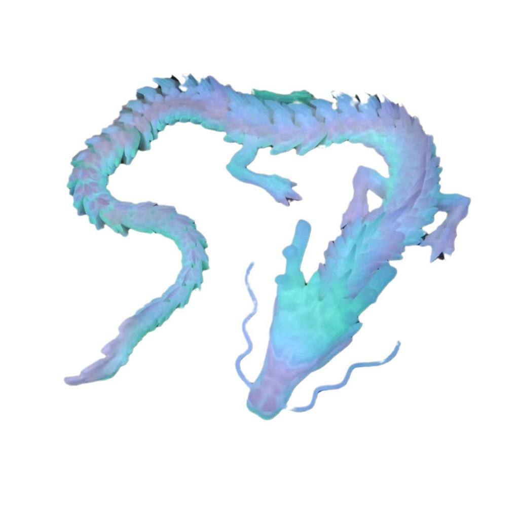 Luminous Rainbow Chinese Dragon 3D Printed Sculpture – Creative Ornament Gift