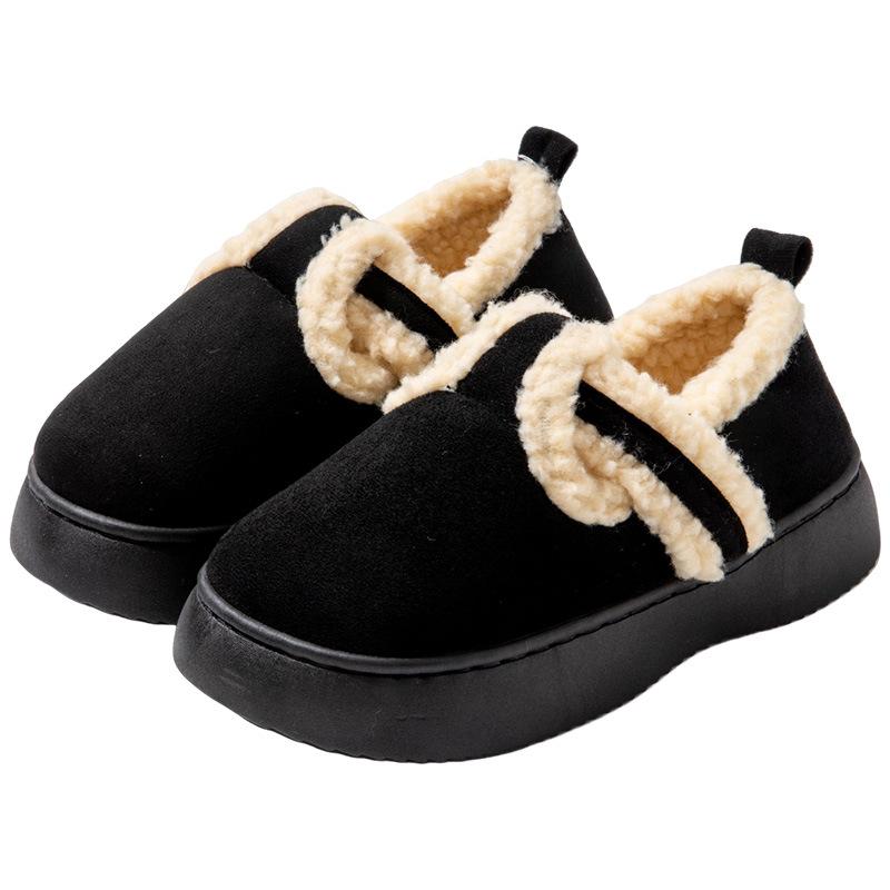 Cotton slippers bag heel women's winter home non-slip thick bottom stepping on shit feeling fashionable velvet warm cotton shoes outer wear