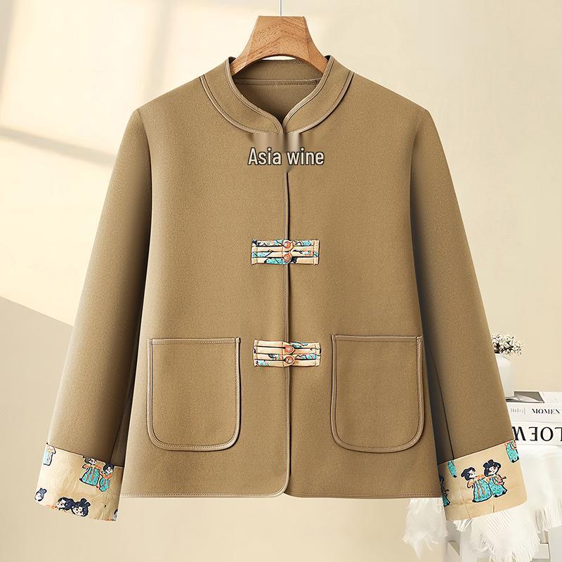 Women's Spring/Autumn Frog Button Short Jacket - Chinese National Style Cardigan
