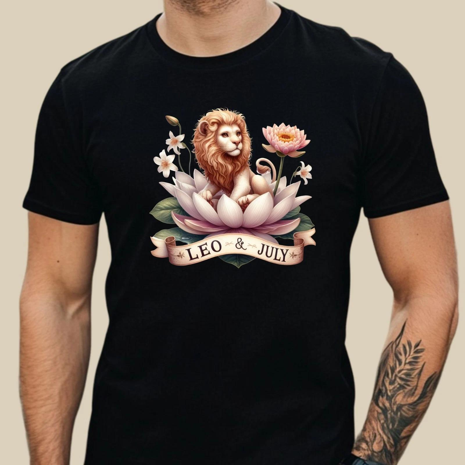 T-Shirt Herren Blumen Geburtsmonat und Sternzeichen XS