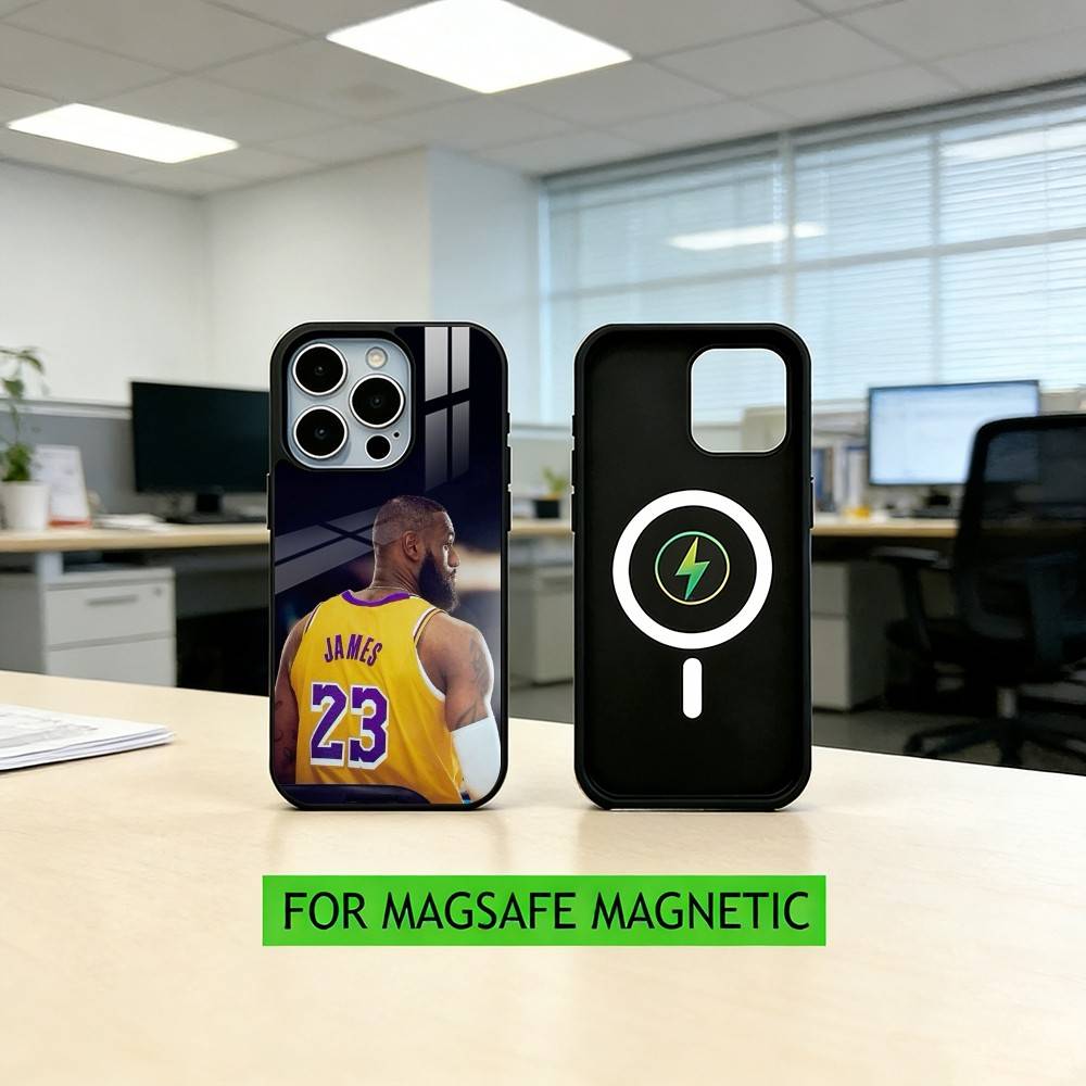 L-LeBron James-S 23 Phone Case For iPhone17,16,15,14,13,12,11 Plus,Pro Magnetic with Magsafe Wireless Charging