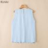 ZANZEA Women Elegant Texture Summer Casual Sleeveless Vest Tops