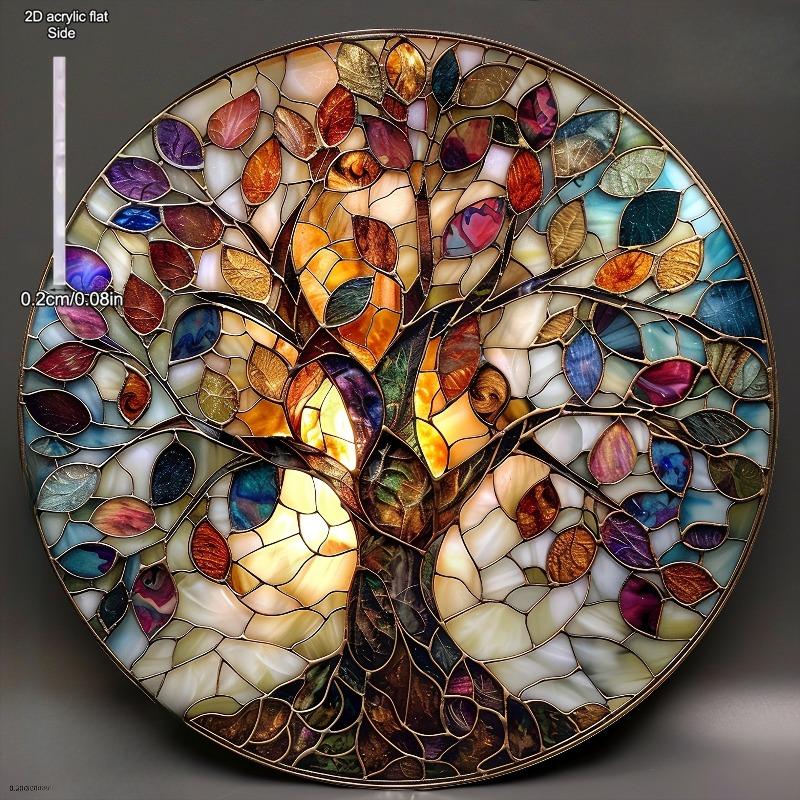 2D Flat Acrylic Tree Decoration, No Need for Batteries/electricity, Unique Indoor/outdoor Decoration, Multi-purpose Traditional Style, W