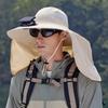 With Shawl Solar Fan Hat Waterproof Fishing Hat Gift Wide Brim Hat  Fishing Activities