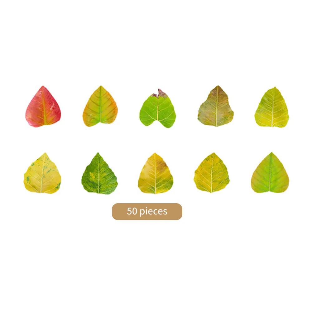50 Pcs Kawaiii Leaves Washi Tape Scrapbooking Stickers Cute Sticker Rolls Self-adhesive DIY Decoration Stickers For Arts Crafts