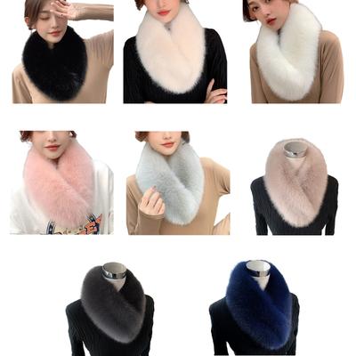 Winter Harajuku Scarf Fashion Plush Scarf Women Outdoor Long Plush Neck Warmer