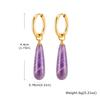 Fashion Crystal Drop Earrings for Women Natural Stone Waterdrop Long Pendant Earring Hypoallergenic Stainless Steel Boho Jewelry