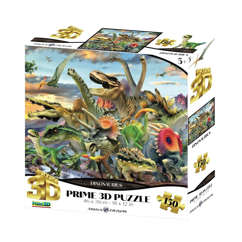 Yamasan Prime 3D Howard Robinson Dinosaur World Finished 46 X 31 Cm 150 Pieces 10889, Size /