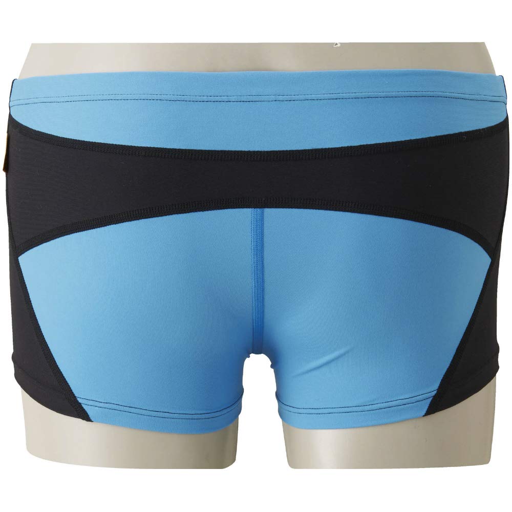 

MIZUNO Exersuit Short Competition Swimsuit for Training and Black x Light Blue Men s Spats, Practice, N2MB806192,