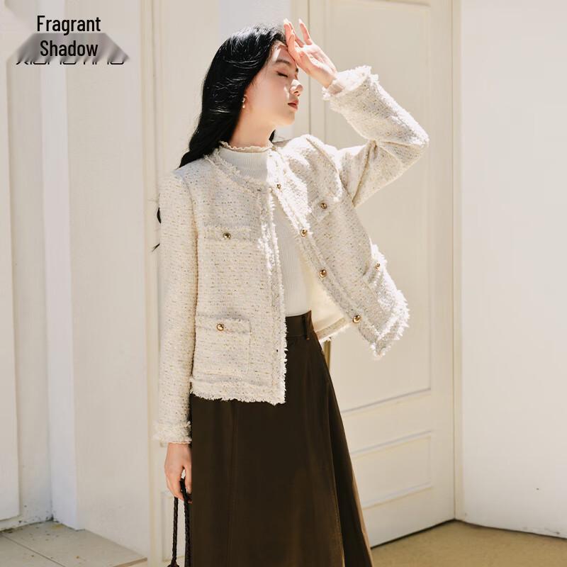 Xiangying Elegant French Style Short Tweed Jacket