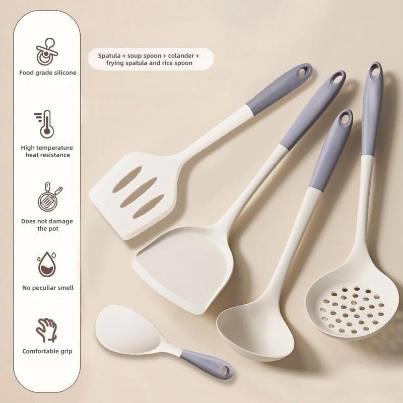 Kitchenware Set Food Grade Silicone Spatula Non-stick Pan Special High Temperature Resistant Kitchen Cooking Soup Spoon Colander