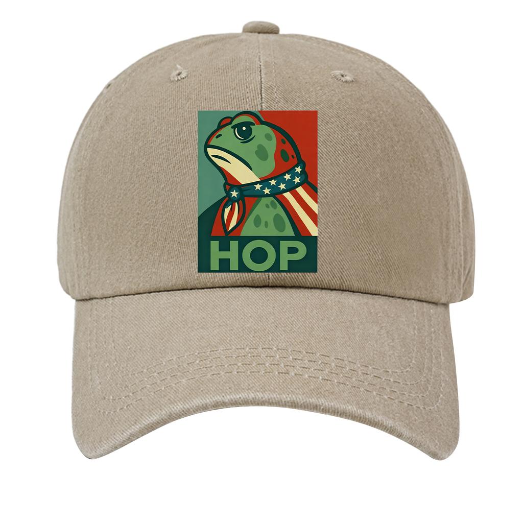 Men's Washed Cotton Baseball Cap With Printed Distressed Soft Top Denim Hat, Vintage Hat