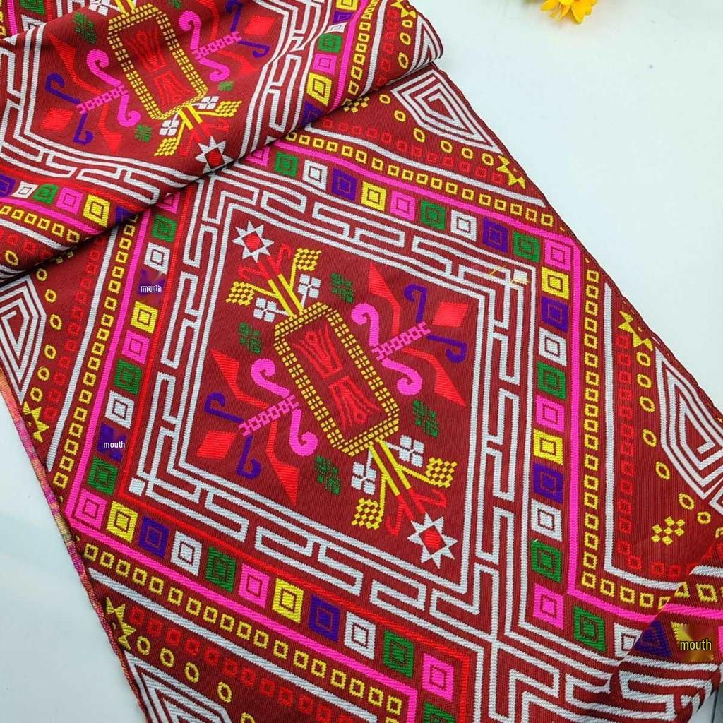 40cm Embroidered Yao Ethnic Brocade Ribbon for DIY Clothing, Wall Hanging, and Homestay Decoration.