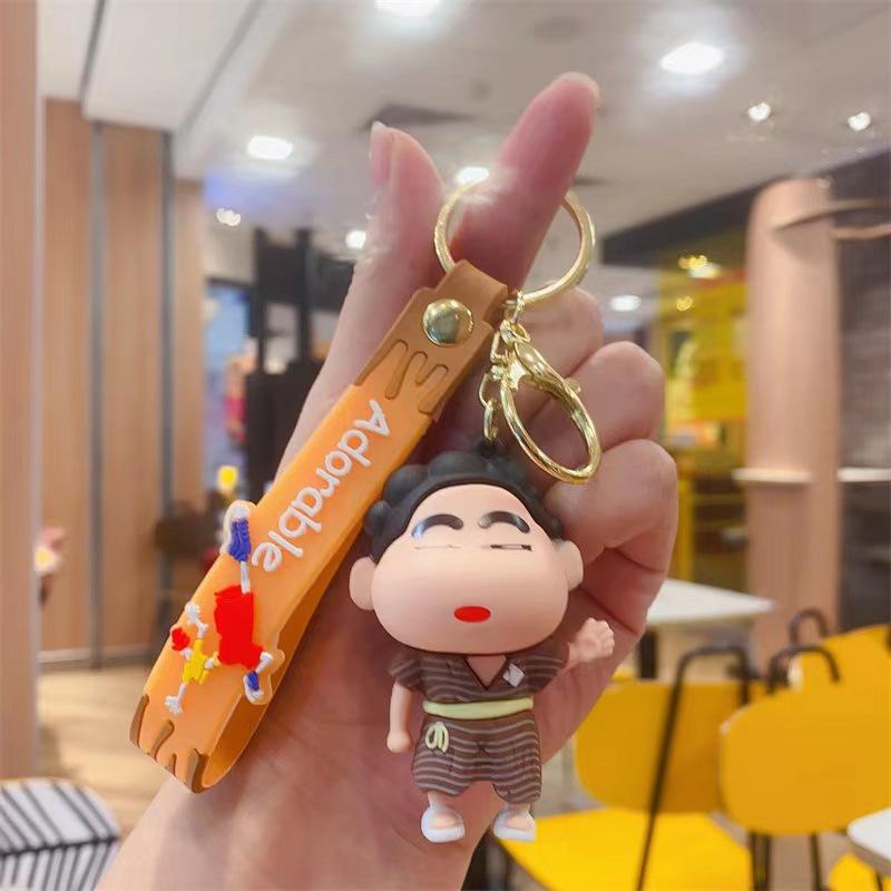 Funny Cross-dressing Crayon Xiaoxin Cute Keychain Couple Car Personalized Keychain Creative Schoolbag Pendant
