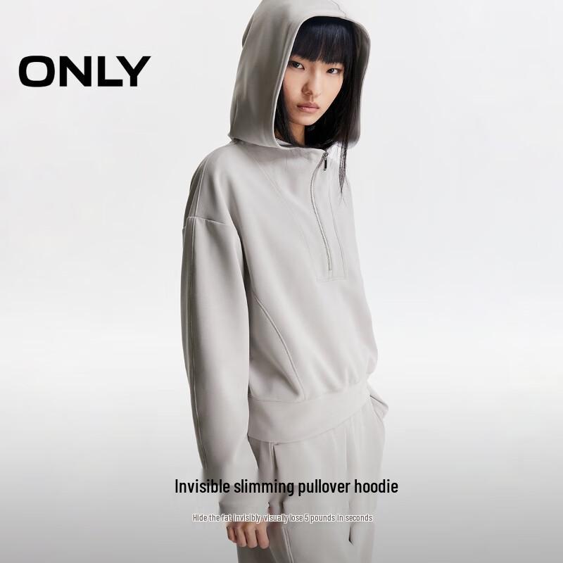 ONLY Women's Half-Zip Hooded Sweatshirt