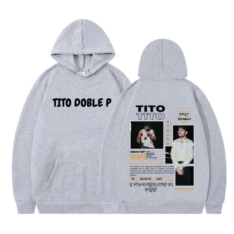 Tito Doble P Album 2025 Tour Graphic Hoodie Men Women oversized Pullover Winter Long-sleeved Casual Vintage Hooded sweatshirts
