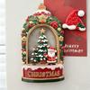 Christmas Tree Fridge Magnets Metal Santa Claus Refrigerator Sticker Creative Relief Quicksand Magnetic Stickers Decoration