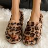 Mode Luxus Leopard Fell Hausschuhe Damen High Platform Puff Schuhe Damen Markendesign Plüsch Outdoor Hausschuhe