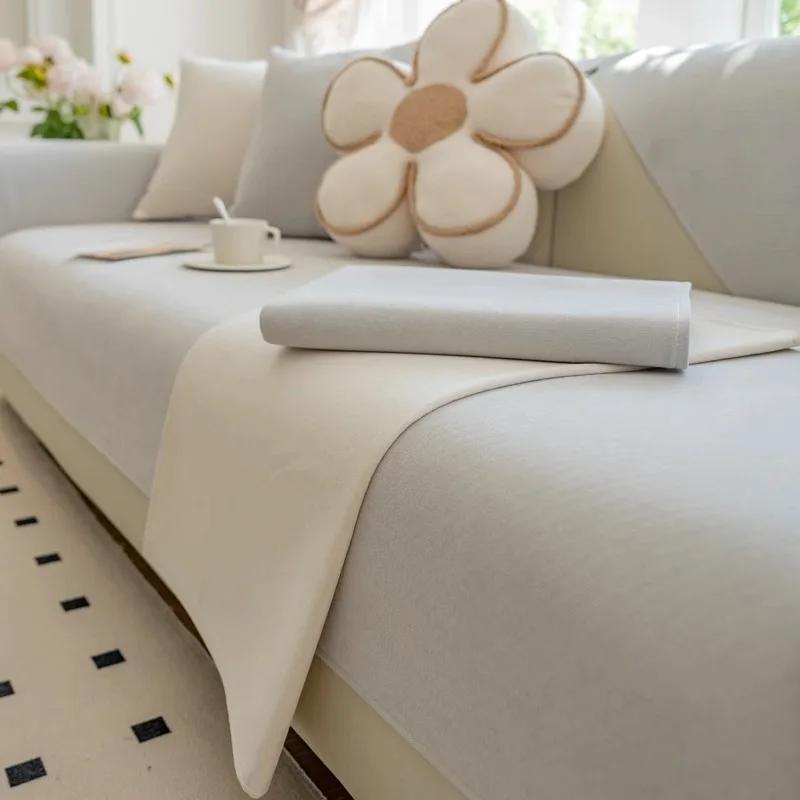 

Подушка для дивана из шенилла 2024 года, новая высококачественная подушка, простая современная нескользящая подушка для дивана, тканевое полотенце для спины 70x70cm 1pcs