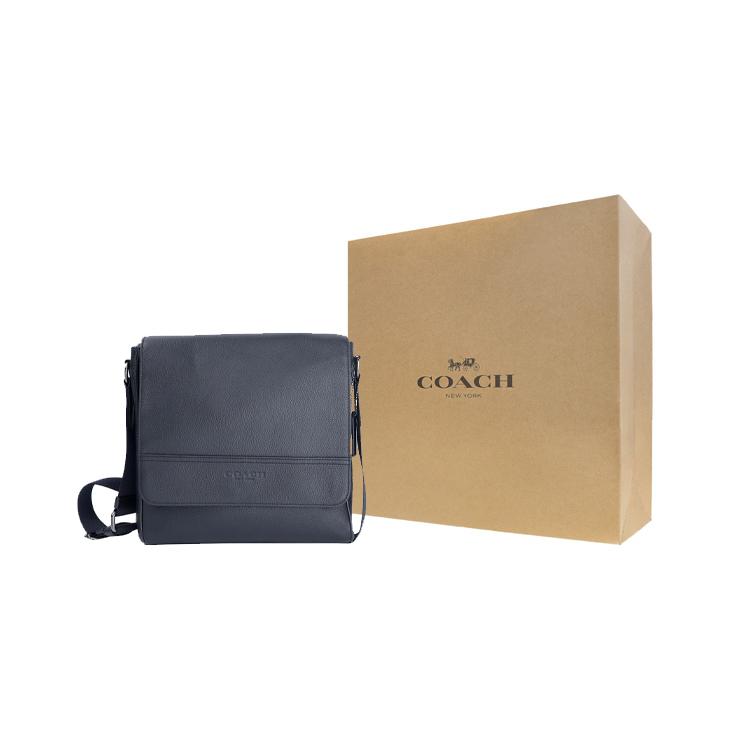 COACH Houston Leather Map Bag, Shoulder Bag, Crossbody Bag Men's Black 4007-QBBK