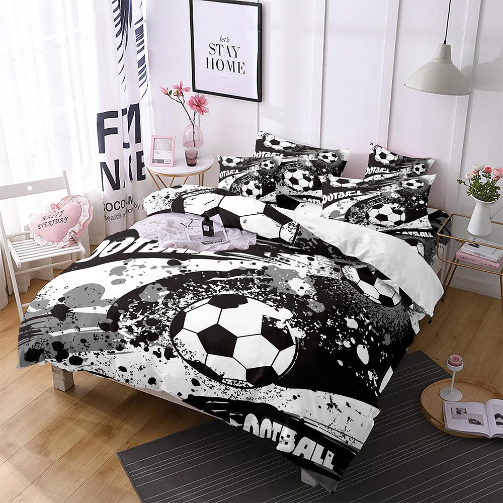 Football Basketball Sports Quilt Cover Bedding Digital Printing Home Textiles Three-Piece Set