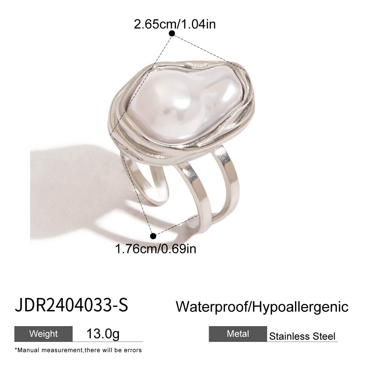 

Youthway Baroque Natural Freshwater Pearl Stainless Steel Ring Tarnish Free Temperament Chic Jewelry Women Gift