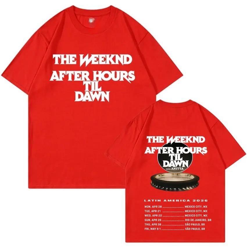 The Weeknd Vintage Latin America Tour Tshirt Graphic Cotton T Shirts Hip Hop Short Sleeve Tees Casual Unisex Tshirt YK