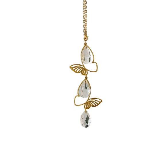 Sun Catcher Butterfly Crystal Hanging Ornament Iron Metal Frame with Gold-Plated Finish Light