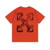 9014 Off-White 2025 Frühjahr/Sommer Neue Rendering Pfeilmuster Rundhals Kapuzen Kurzarm Herren- und Damen-T-Shirts