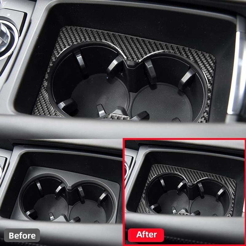 For Mazda 3 Axela 2014- Central Control Water Cup Panel Cover Decorative Sticker Car Interior Accessories Carbon Fiber